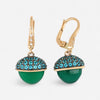 TAVANTI - 18KT Rose Gold, Brill, Green Onix, Paraiba Earring ( Diamonds 0.04ctw G Si, Paraiba Topaz, Green Onyx)-JF-75-1114F - 91
Earrings are 32mm long. - THE SOLIST