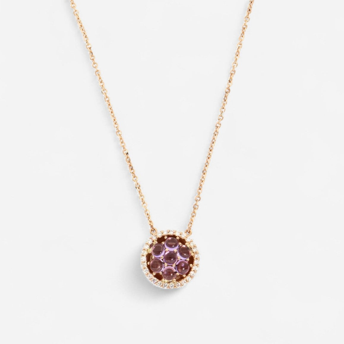 TAVANTI - 18KT Rose Gold, Brill, Amethyst Pendant ( Diamonds 0.16ctw G Si, Amethyst)-JF-82-2074F - 155
Necklace length16