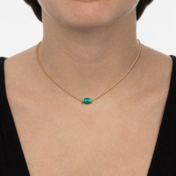 TAVANTI - 18KT Yellow Gold, Malachite, Emeralds Necklace ( Emerald, Malachite)-JF-82-2154 MA EM Y - 58
Length 16.75