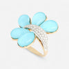 TAVANTI - 18KT White And Rose Gold, Brill, Turquoise+Rock Crystal Ring ( Diamonds 0.30ctw G Si, Turquoise, Crystal)-JF-20-0023F - 19
Ring size 7.5, top 28mm x 28mm. - THE SOLIST