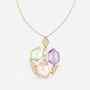 TAVANTI - 18KT Rose Gold, Green Amethyst, Amethyst,Pink Quartz Pendant ( Diamonds 0.22ctw G SI, Amethyst, Green Amethyst)-JF-82-2081F - 85
Necklace is 18" long, pendant 38mm x 28mm. - THE SOLIST