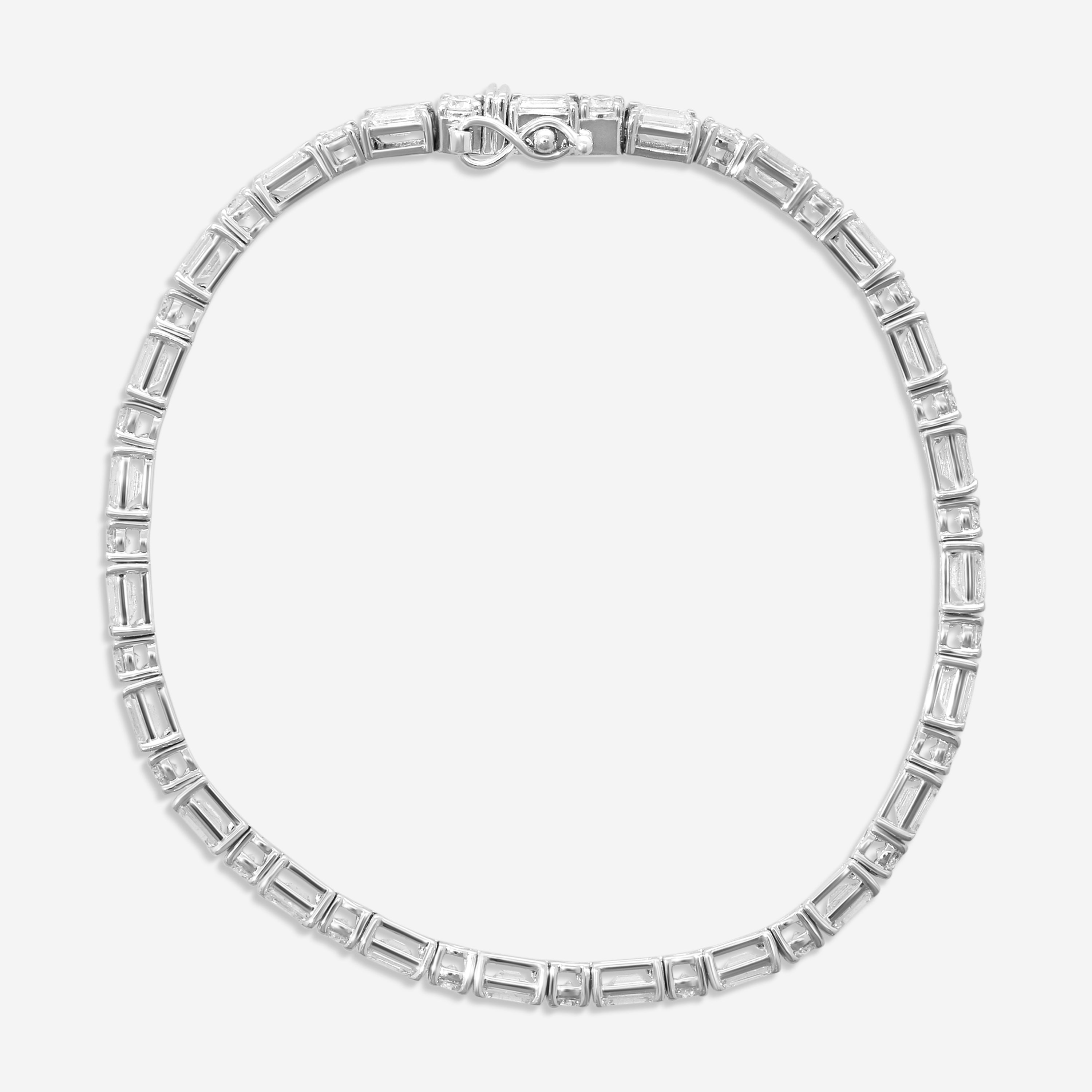 Ina Mar 14K White Gold Round & Emerald Cut Diamond Tennis Bracelet KB500884Q-G