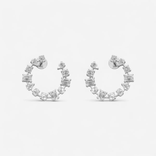 Ina Mar 14K White Gold Diamond Hoop Earrings KE607805Q-G
