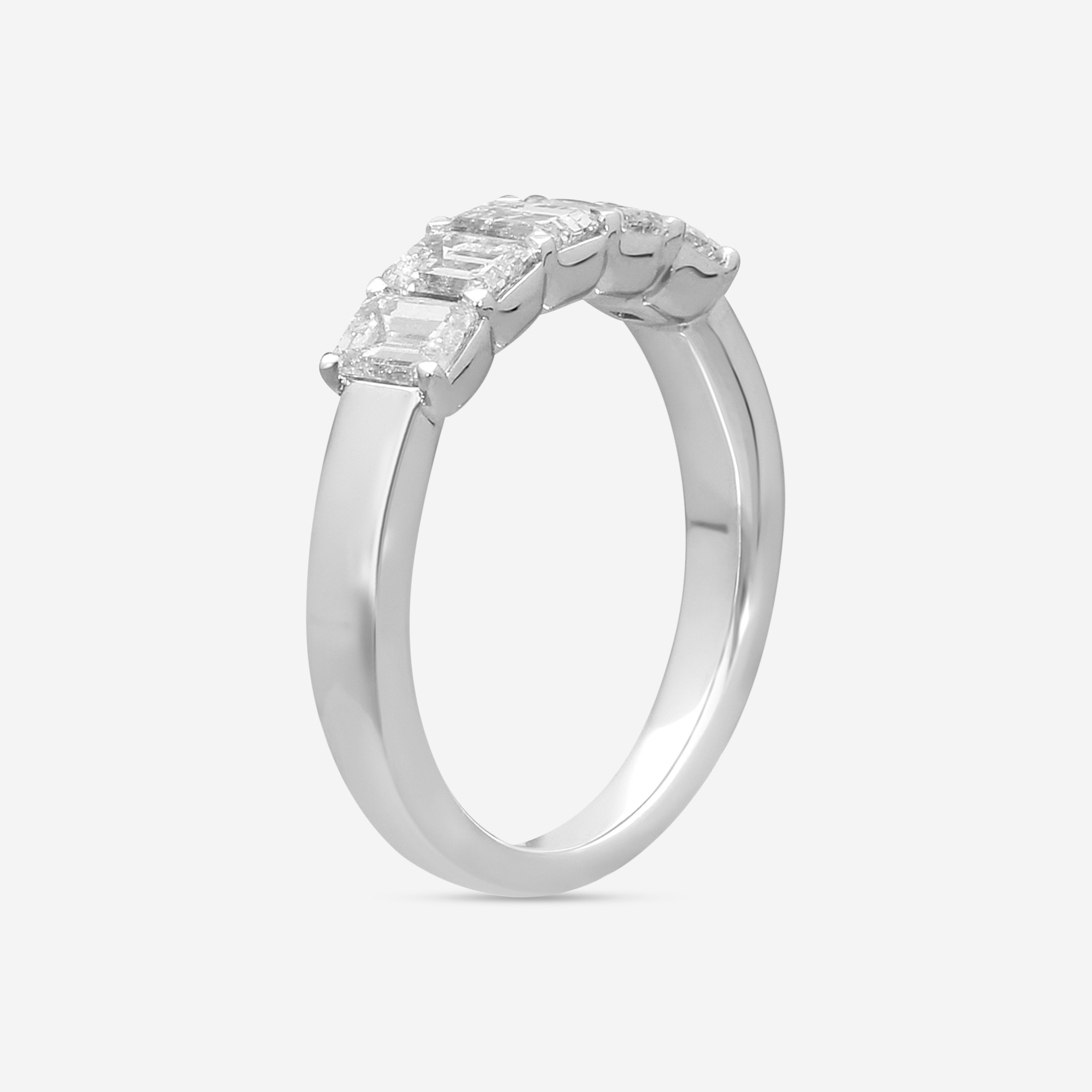 Ina Mar 14K White Gold Emerald Diamond Band Ring Sz. 7 KR106895Q-G