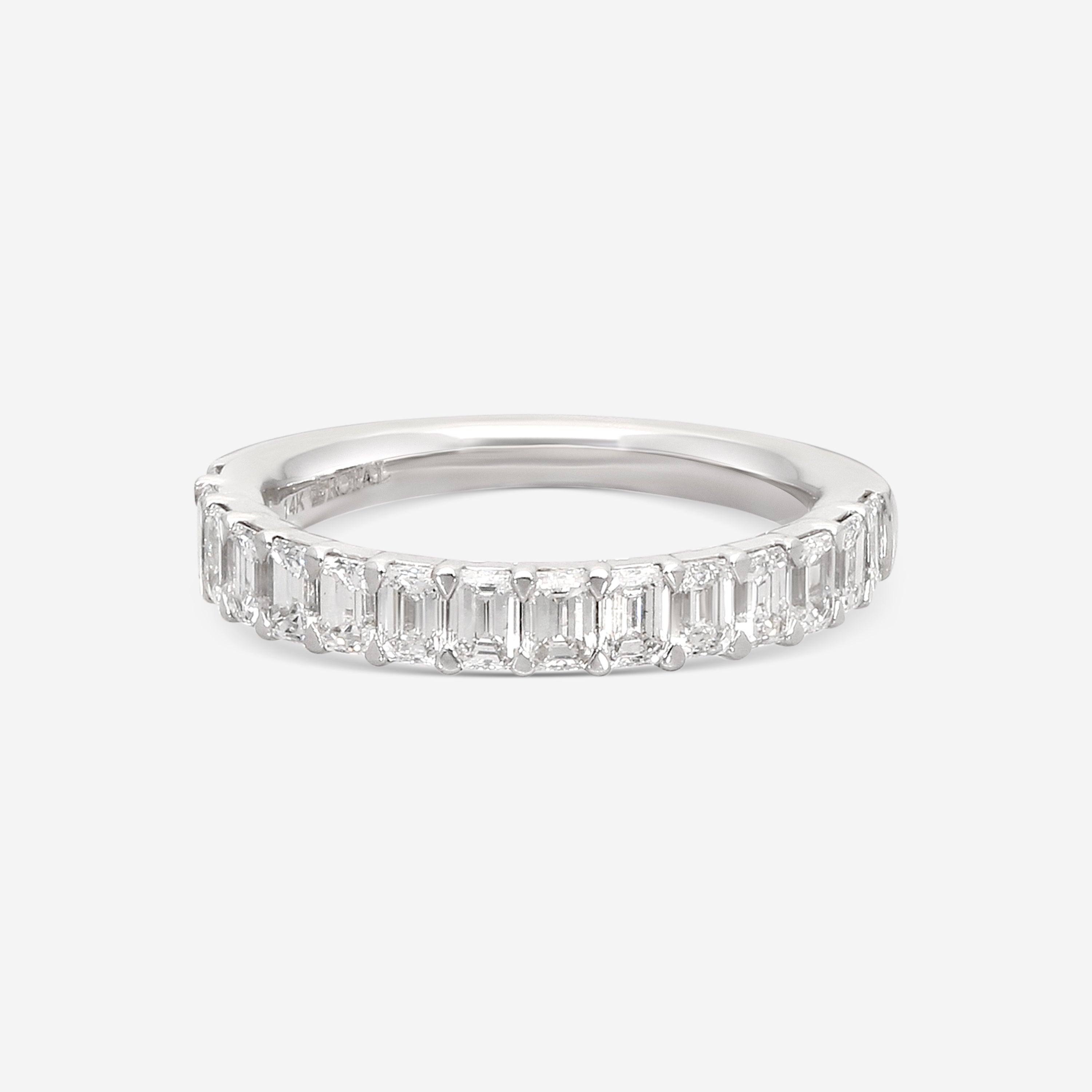 Ina Mar 14K White Gold Emerald Cut Diamond Band Ring Sz. 7 KR107552Q-G