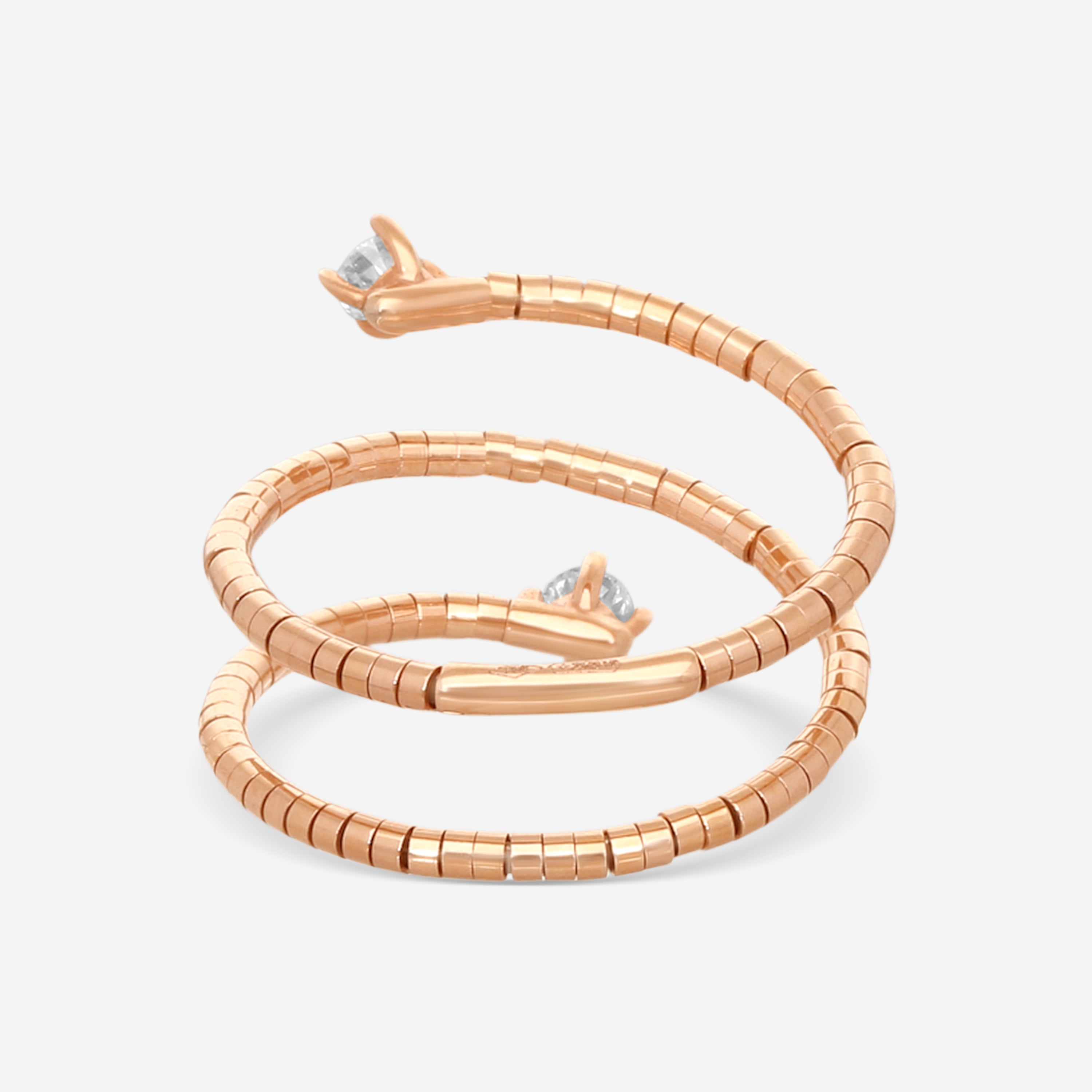 Mattia Cielo Rugiada Diamanti 18K Rose Gold & Titanium Diamond Wrap Ring LJWR299-PM