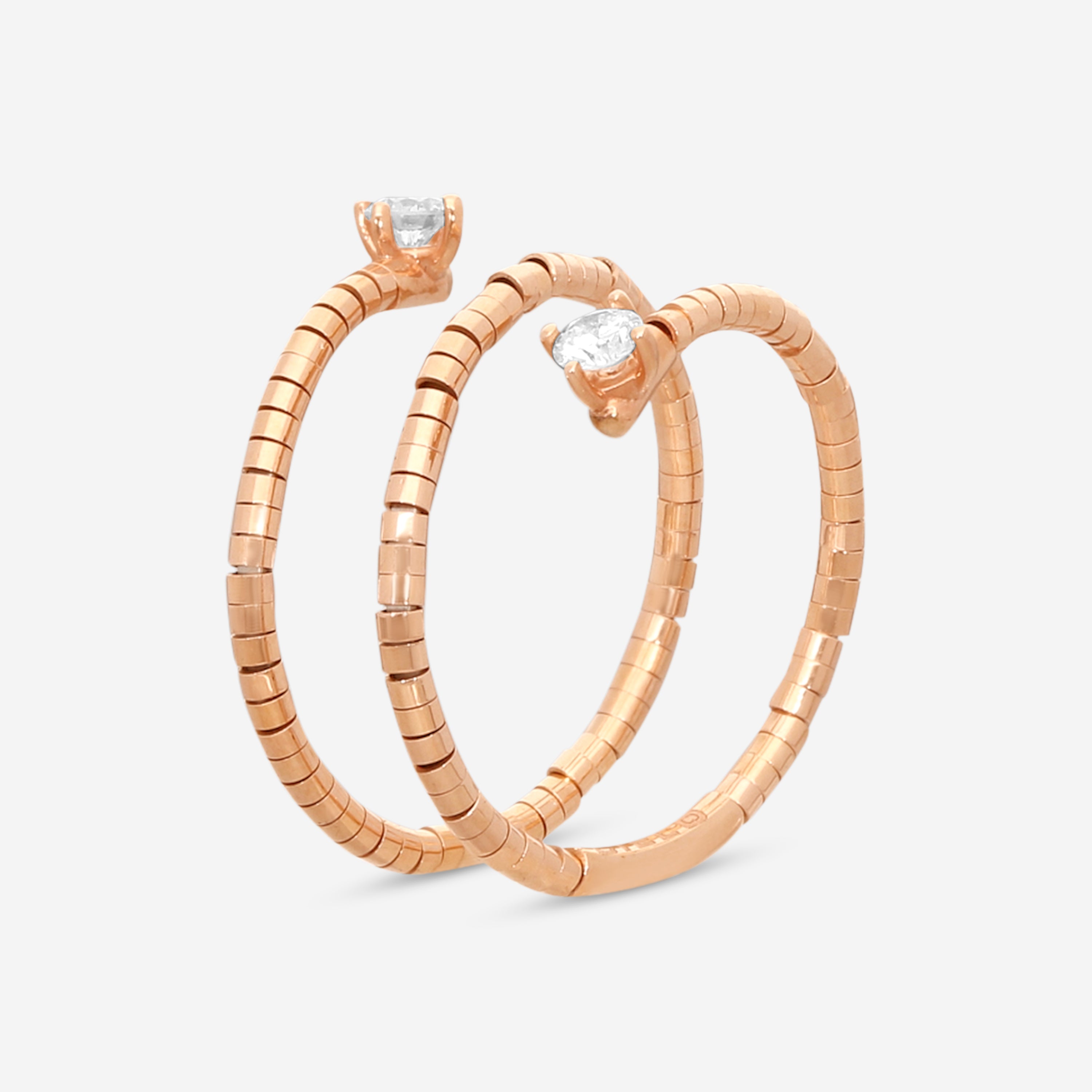Mattia Cielo Rugiada Diamanti 18K Rose Gold & Titanium Diamond Wrap Ring LJWR299-PM
