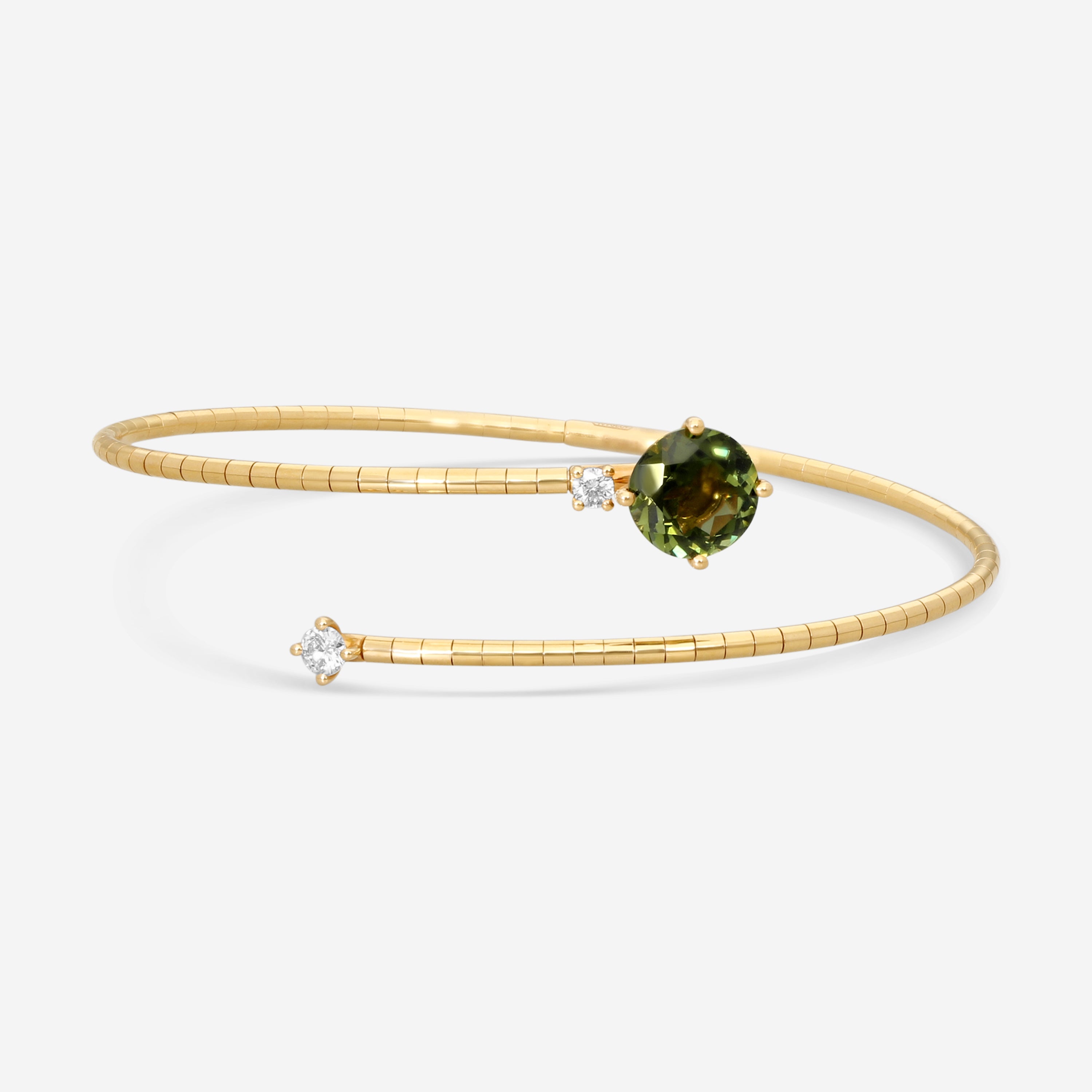 Mattia Cielo Rugiada Pietre 18K Rose Gold & Titanium Diamond & Green Tourmaline Bracelet LJWR339-PS