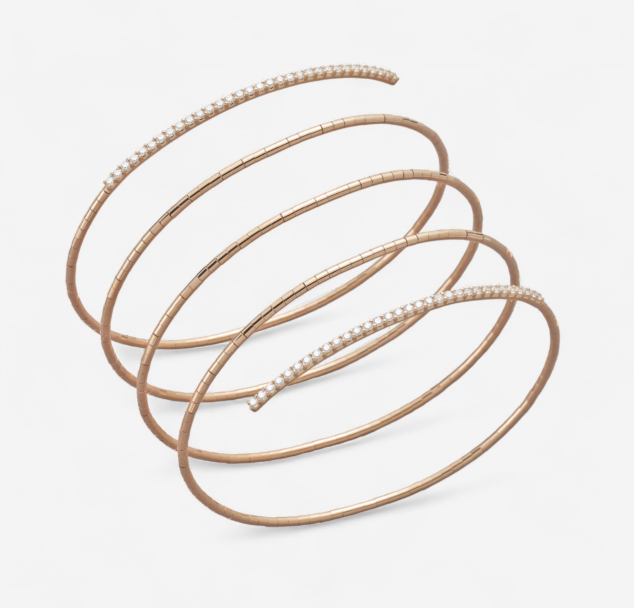 Mattia Cielo Rugiada Tennis 18K Rose Gold & Titanium Diamond Wrap Bracelet LJWR349-PM - THE SOLIST