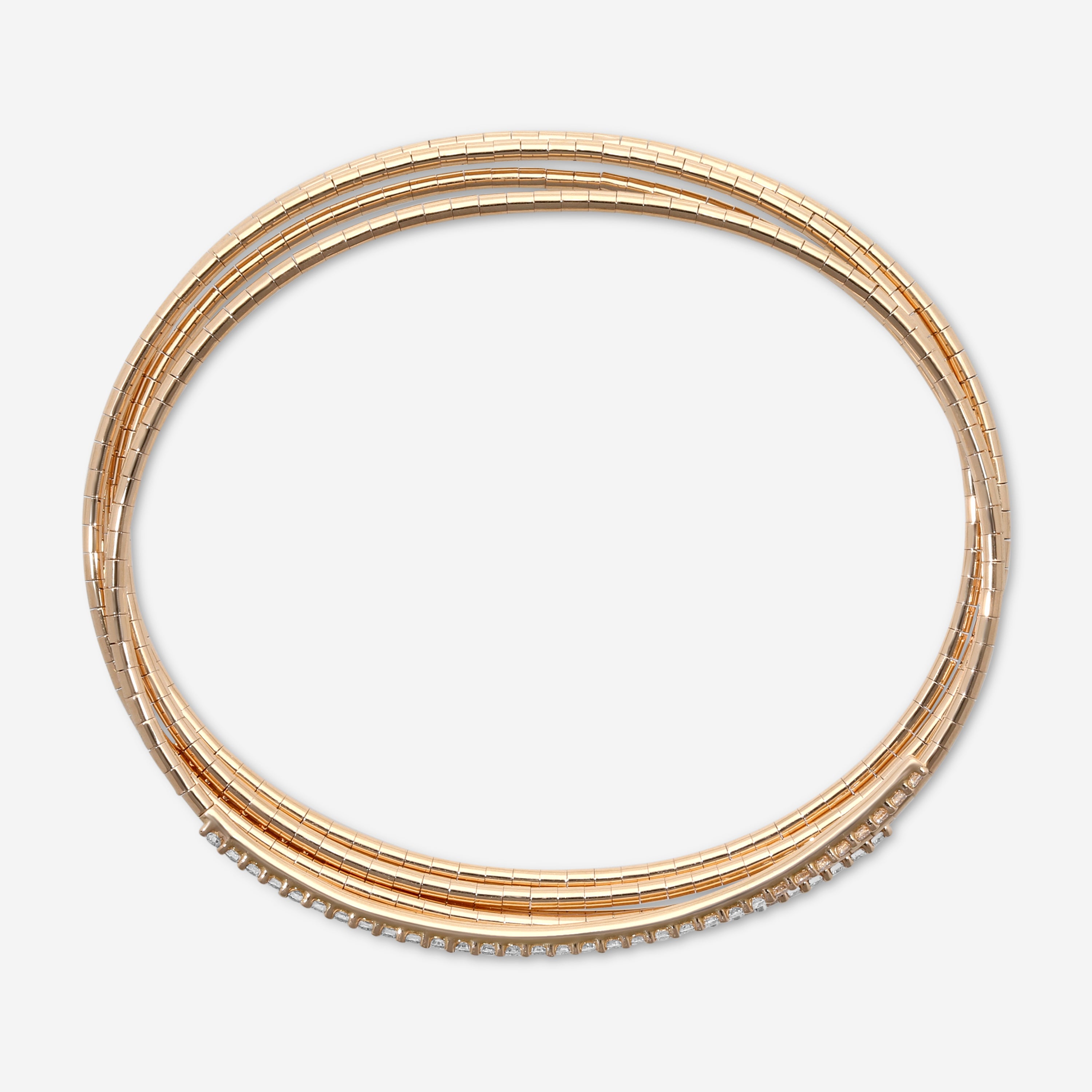 Mattia Cielo Rugiada Tennis 18K Rose Gold & Titanium Diamond Wrap Bracelet LJWR349-PM