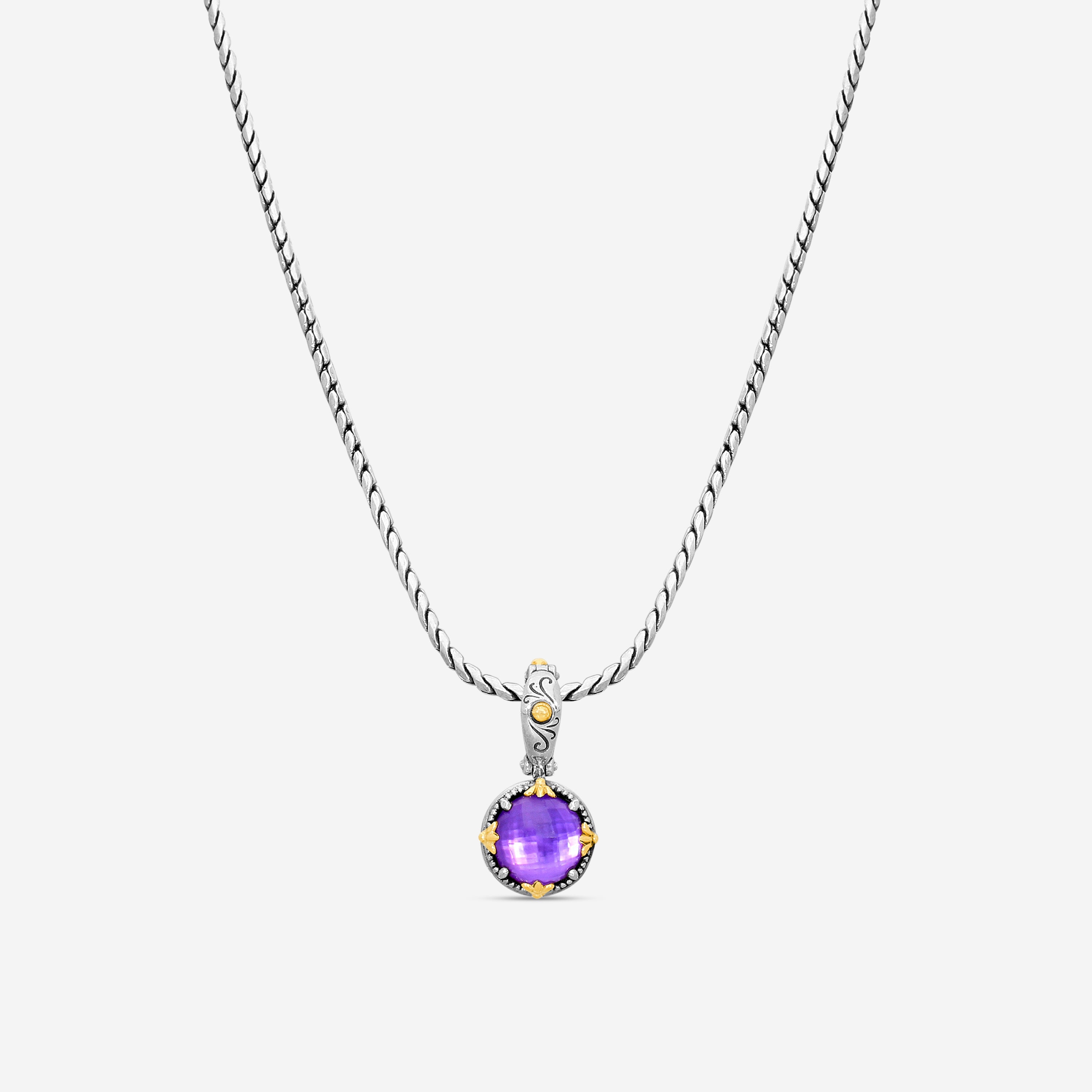 Konstantino Gen K 2 Sterling Silver & 18K Yellow Gold Amethyst Necklac