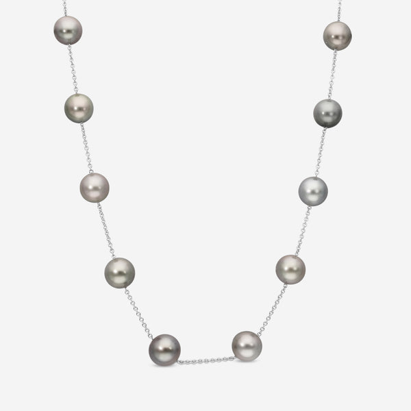 Assael 18K White Gold Tahitian Natural Color Pearl 10.0-11.0 mm Collar Necklace N5018 - THE SOLIST
