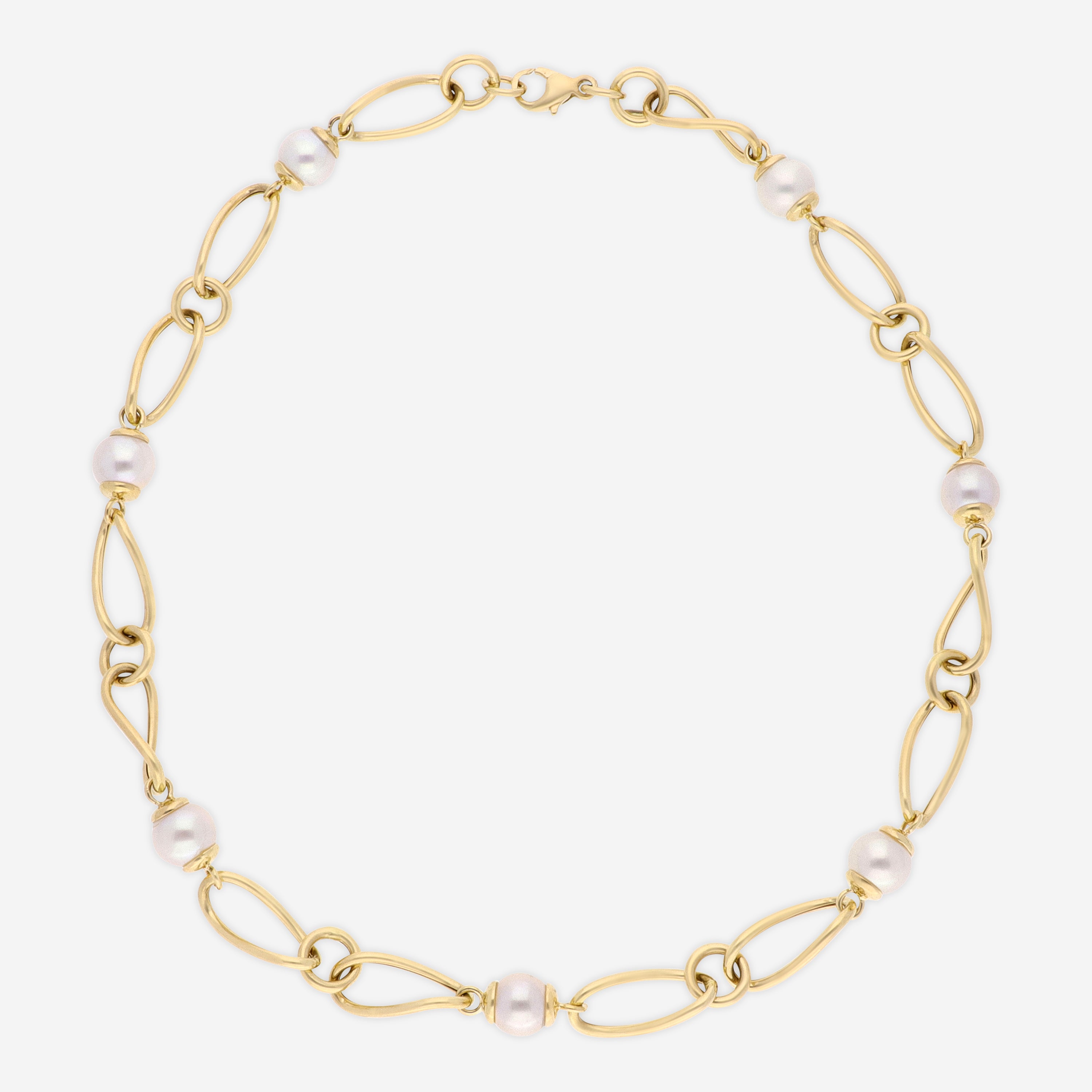 Ina Mar 14K Yellow Gold Fresh Water Pearls & Twist Oval Link Necklace N50626K4FWPY