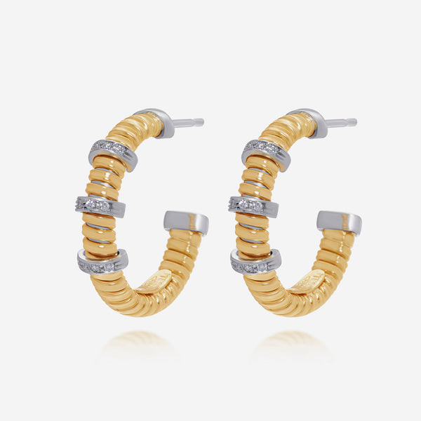 Tessitore Tubogas 18K Yellow Gold, Diamond Hoop Earrings OT 825Y - THE SOLIST