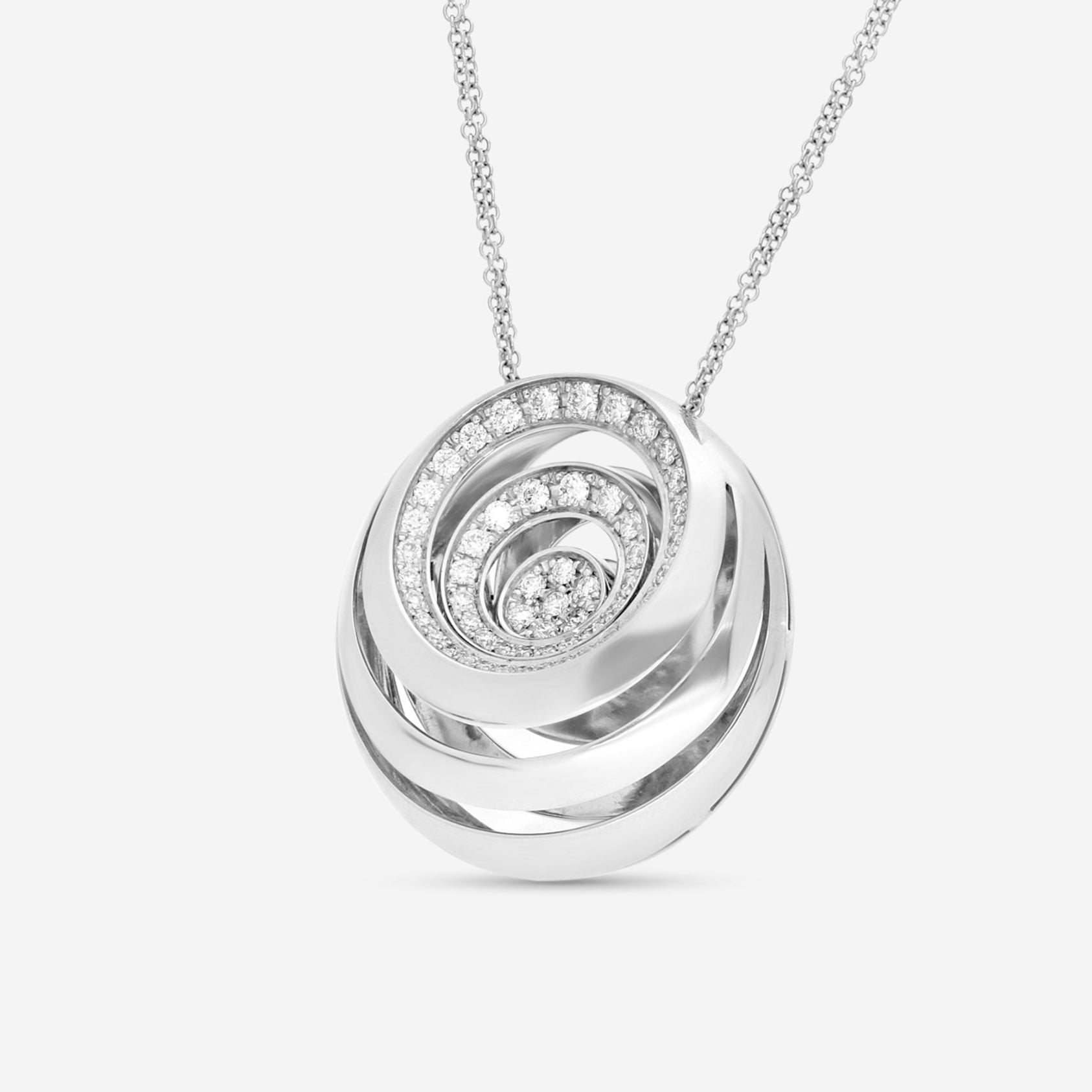 Giloro 18K White Gold Diamond Pendant Necklace P5005-108B - THE SOLIST