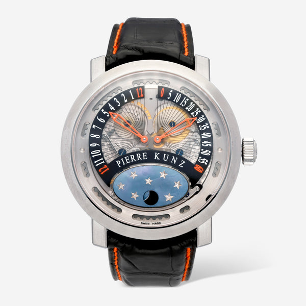 Pierre Kunz Bi-Retrograde Tahiti Moonphase 43mm Titanium Automatic Men's Watch PKA014HMRL6