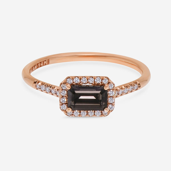 Suzanne Kalan 14K Rose Gold Diamond and Black Night Quartz Ring sz 6.5 PR530-RGBNQ - THE SOLIST