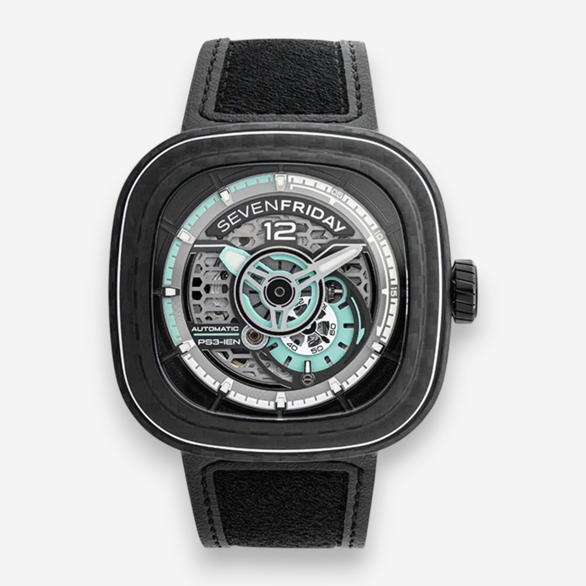 SevenFriday Jade Carbon Stainless Steel Automatic Men's Watch PS3-01