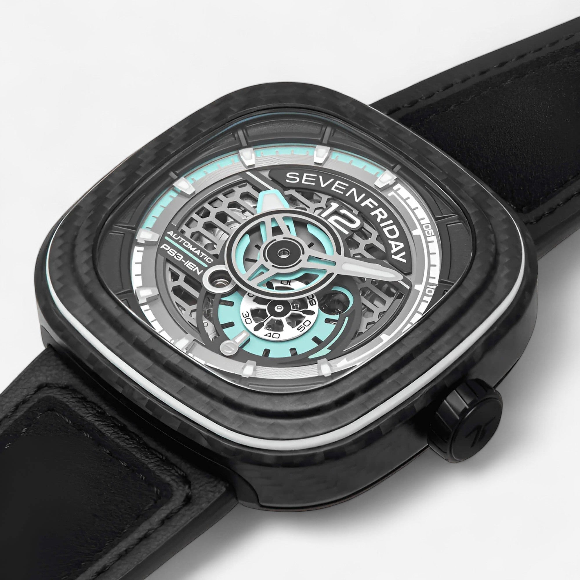 SevenFriday Jade Carbon Stainless Steel Automatic Men's Watch PS3-01