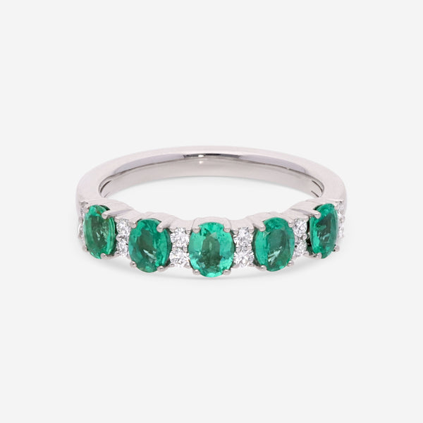 Ina Mar 14K White Gold Emerald and Diamond 5-Gemstone Ring RG-085921-EMD