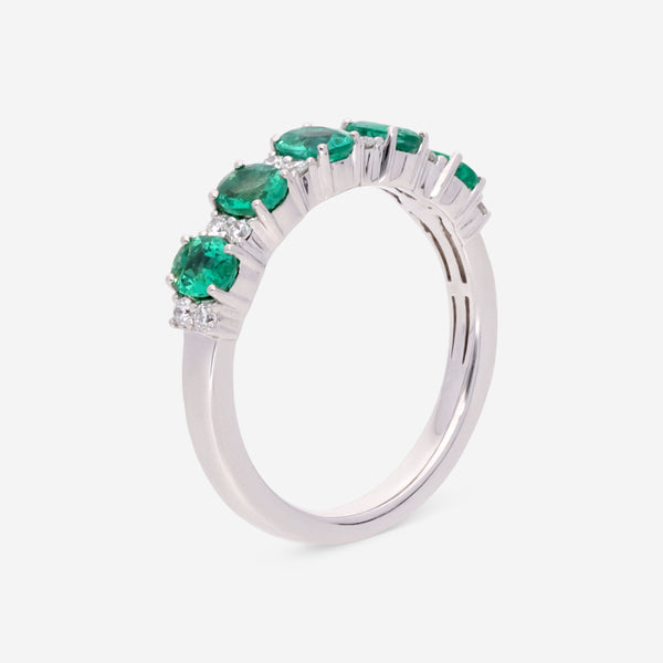 Ina Mar 14K White Gold Emerald and Diamond 5-Gemstone Ring RG-085921-EMD