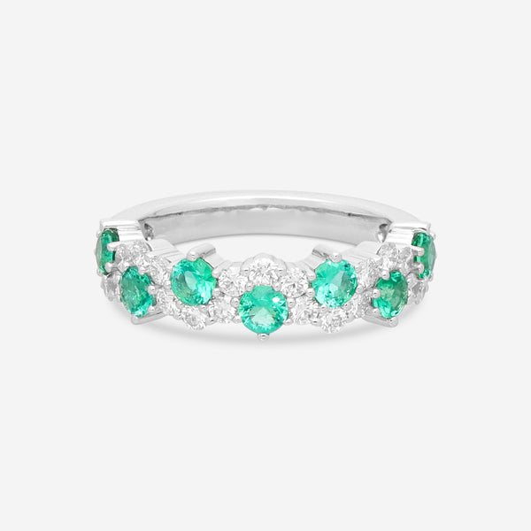 Ina Mar 14K White Gold Emerald & Diamond Ring ER-071295-EMD