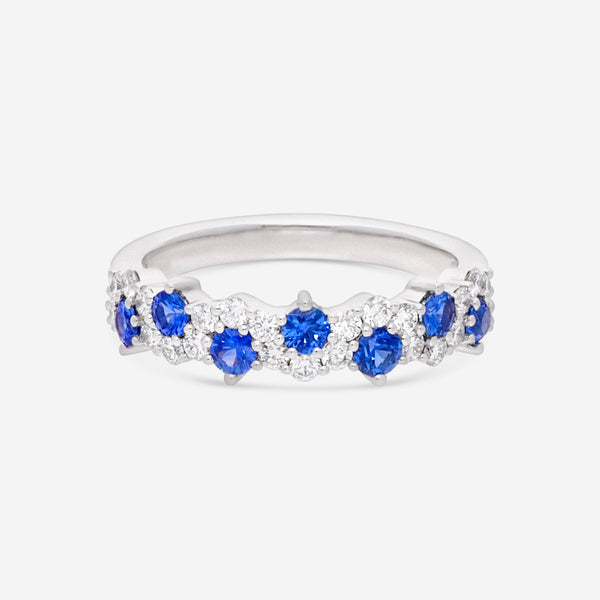 Ina Mar 14K White Gold Staggered Sapphire & Diamond Ring RG-085937-Sapp