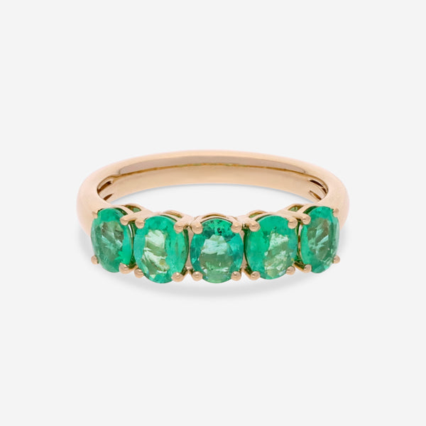 Ina Mar 14K Yellow Gold Oval Shaped Emerald 5 Stone Ring RG-617367-EMD