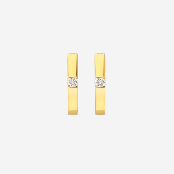 Roberto Coin 18K Yellow & White Gold Diamond Two-Tone Hoop Earrings 002076AJERX0