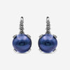 Stephen Dweck Sterling Silver, Round Sea Blue Pearl Earrings SDE-22014