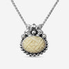 Stephen Dweck Sterling Silver, Oval Carving Smokey Quartz Over Gold Sheet Pendant SDP-34005