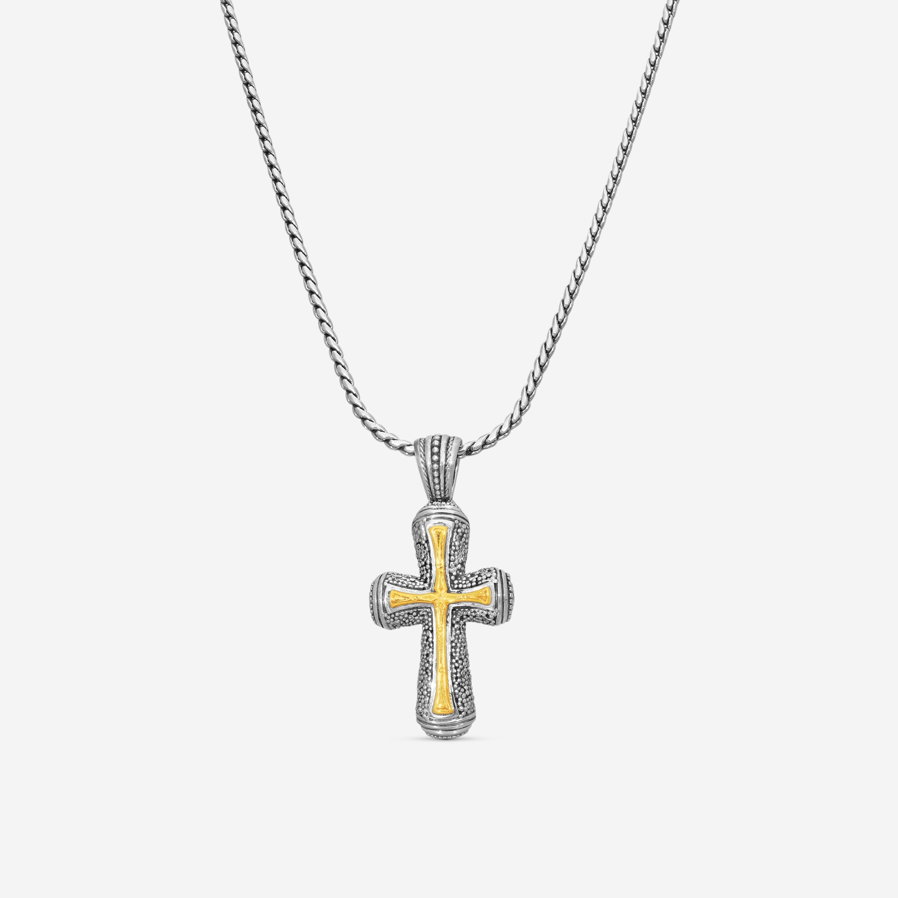 Konstantino Stavros Sterling Silver & 18K Yellow Gold Cross Necklace S
