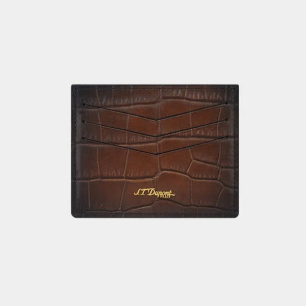 S.T. Dupont La Grand Atelier Brown Leather Card Holder 190476