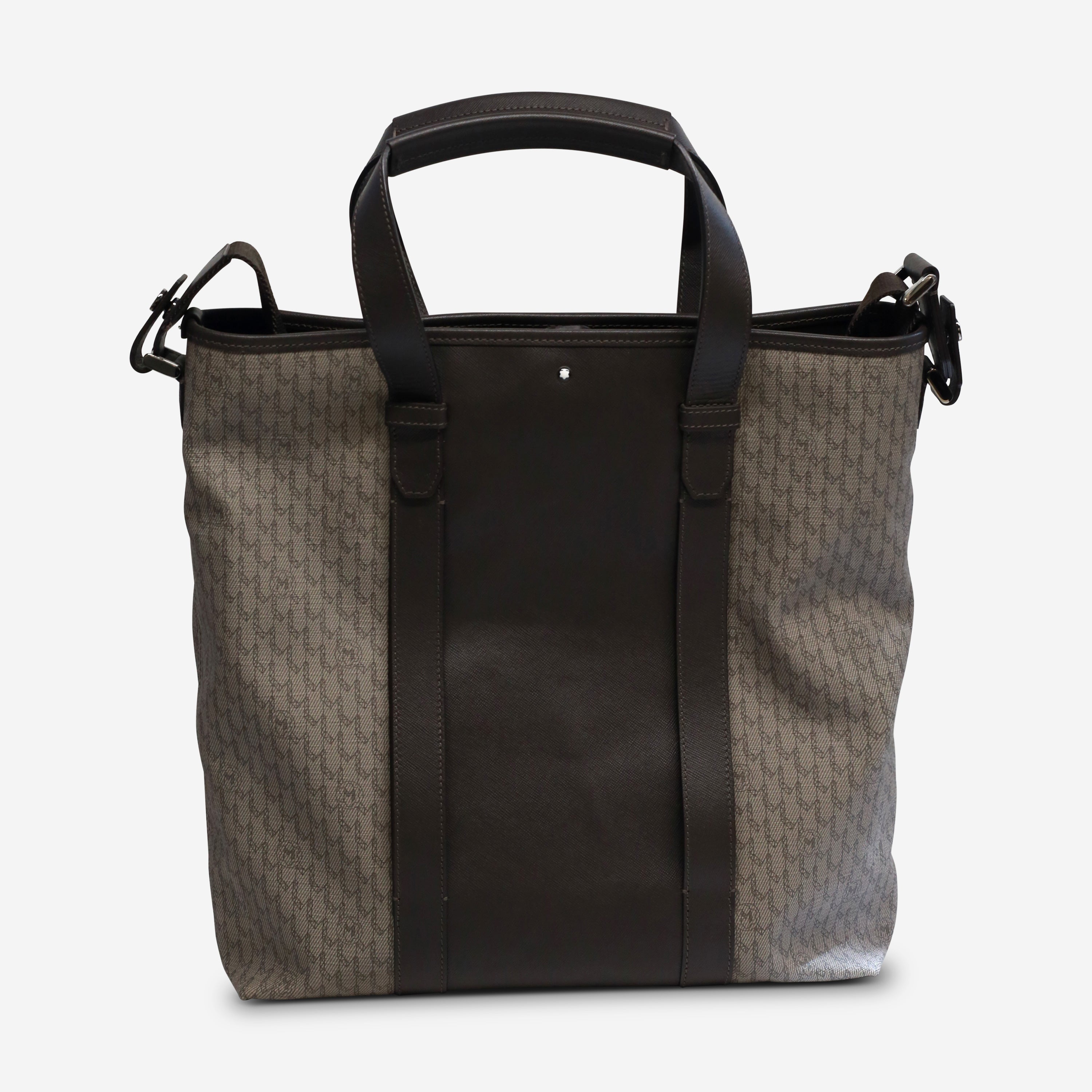 Montblanc Signature Stone Brown Leather Vertical Tote 111611