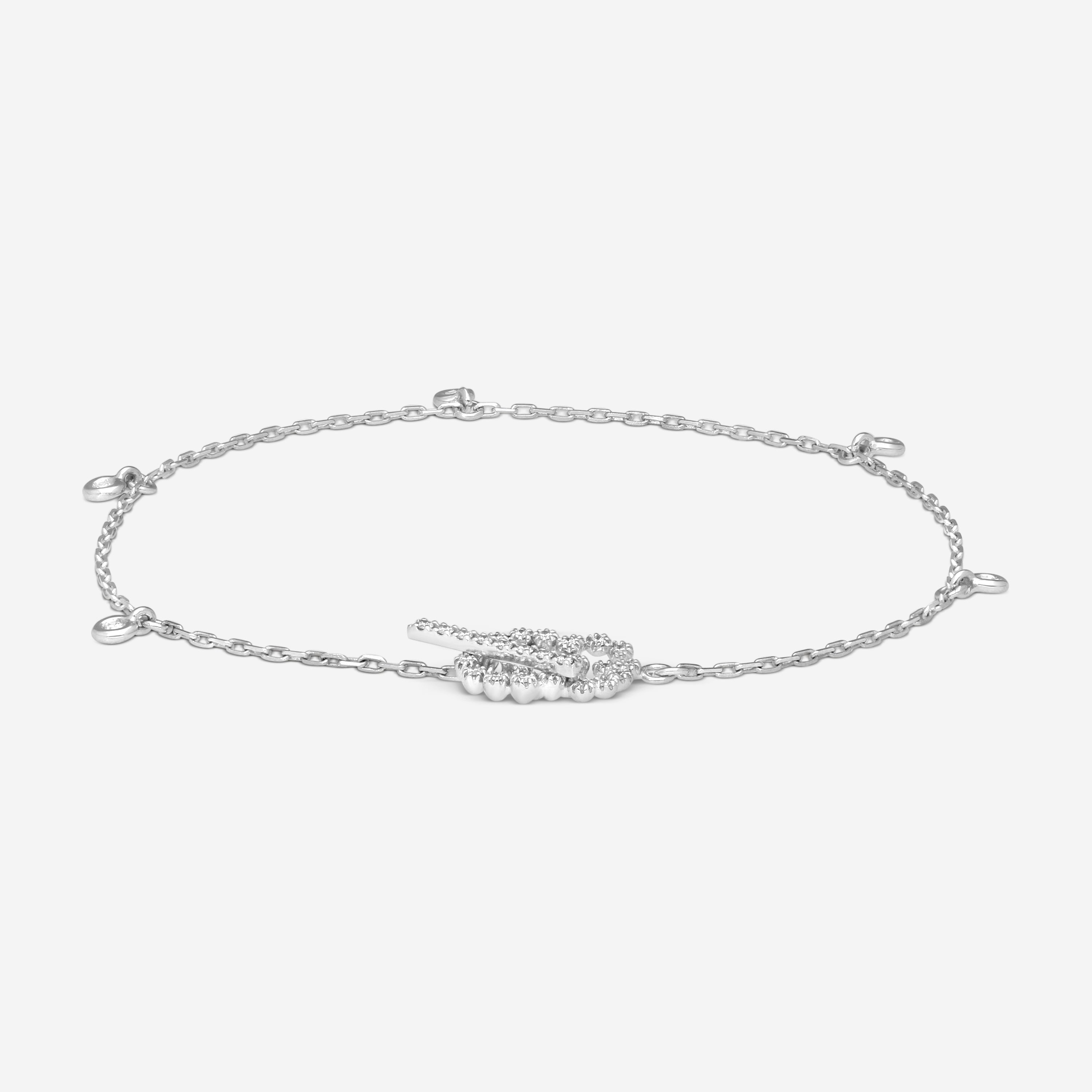 Gucci GG Running 18K White Gold and Diamond Bracelet YBA481671002018 MSRP $2,250 - THE SOLIST