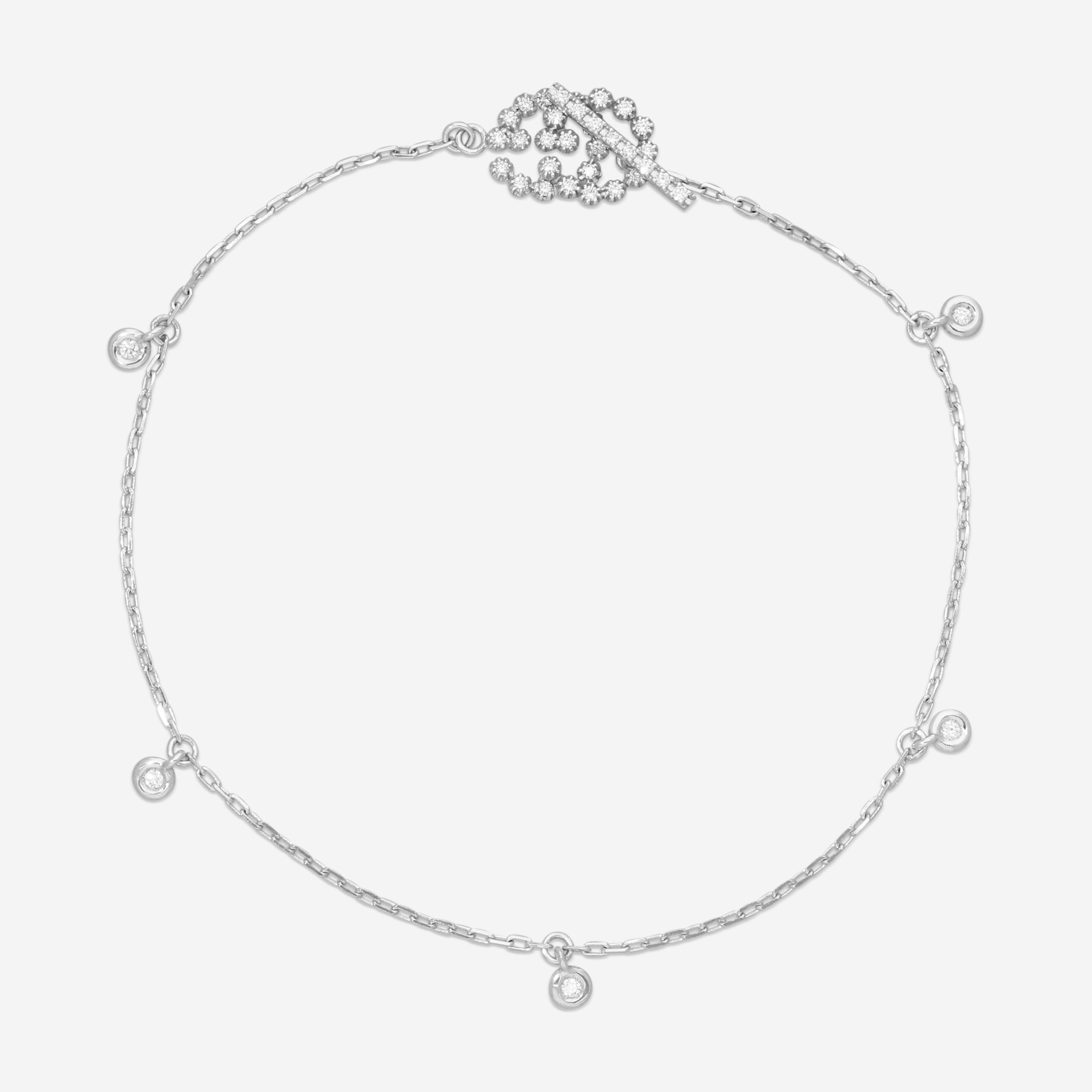 Gucci GG Running 18K White Gold and Diamond Bracelet YBA481671002018 MSRP $2,250 - THE SOLIST