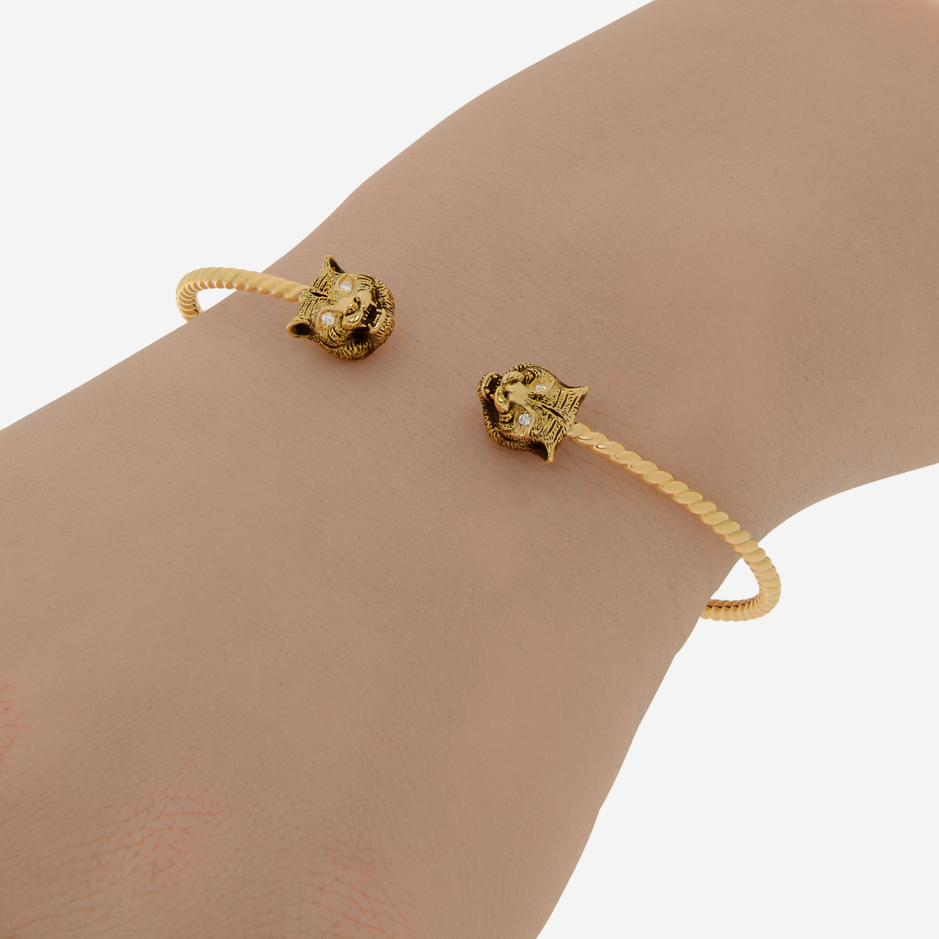 Gucci Le Marche Des Merveilles 18K Yellow Gold, Diamond Cuff Bracelet YBA526320001018 - THE SOLIST