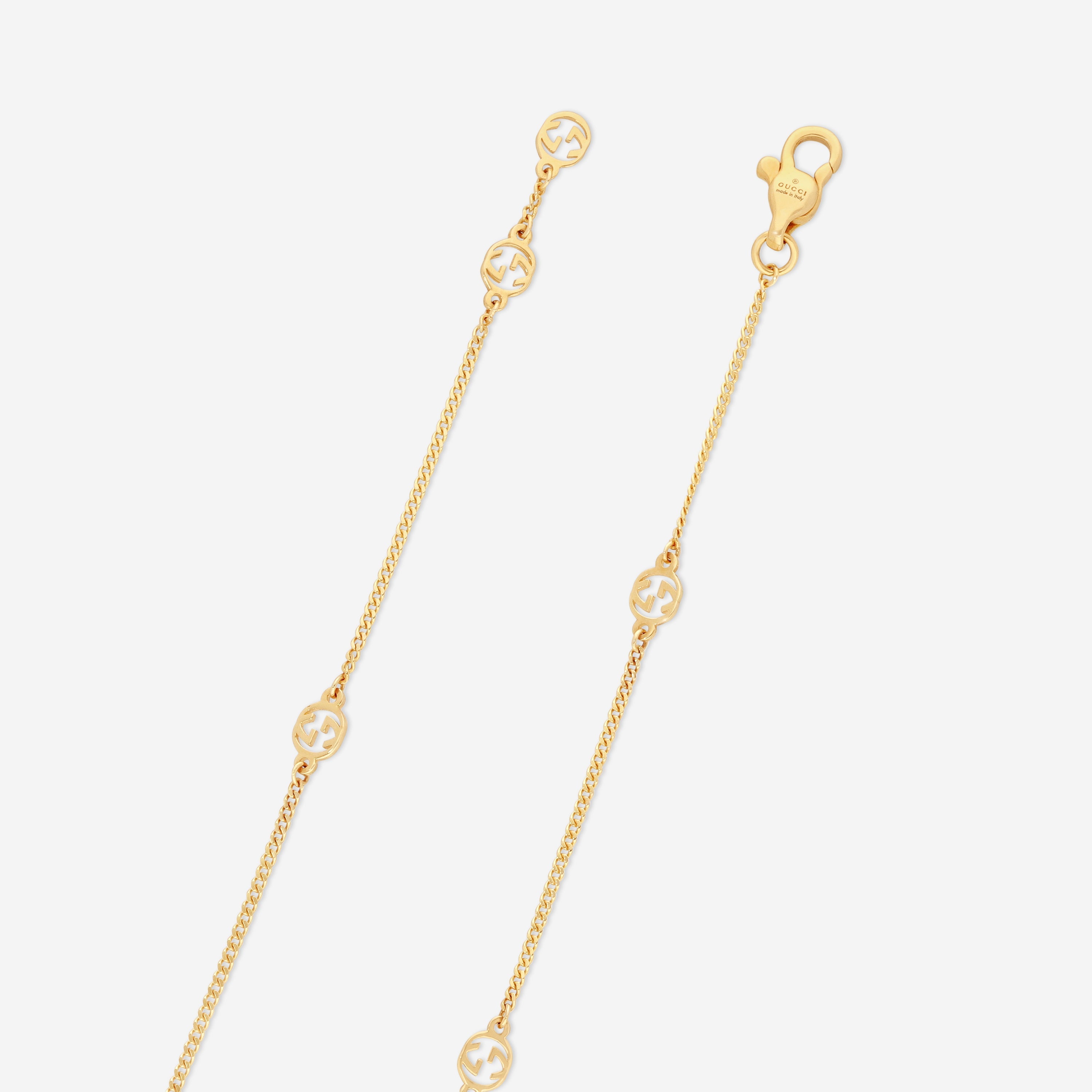 Gucci Interlocking G & Star Motif 18K Yellow Gold Diamond Chain Bracelet YBA679117001017 - THE SOLIST