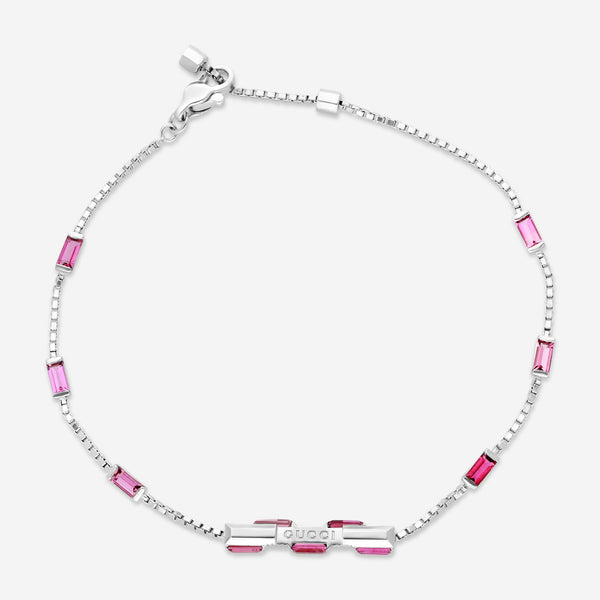 GUCCI Link to Love 18kt White Gold and Rubellite Bracelet YBA702395001016 Size S MSRP $2,900 - THE SOLIST