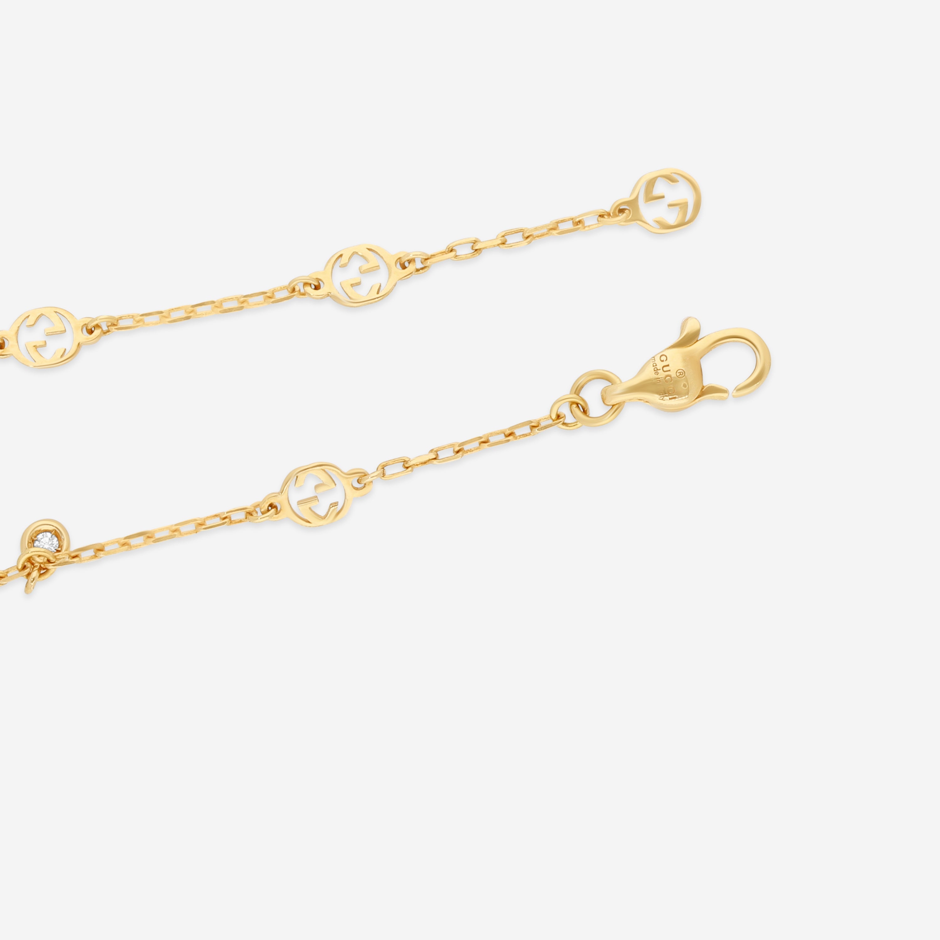 GUCCI 18kt Yellow Gold and Diamond Bracelet YBA729403002016 MSRP $2,650 - THE SOLIST