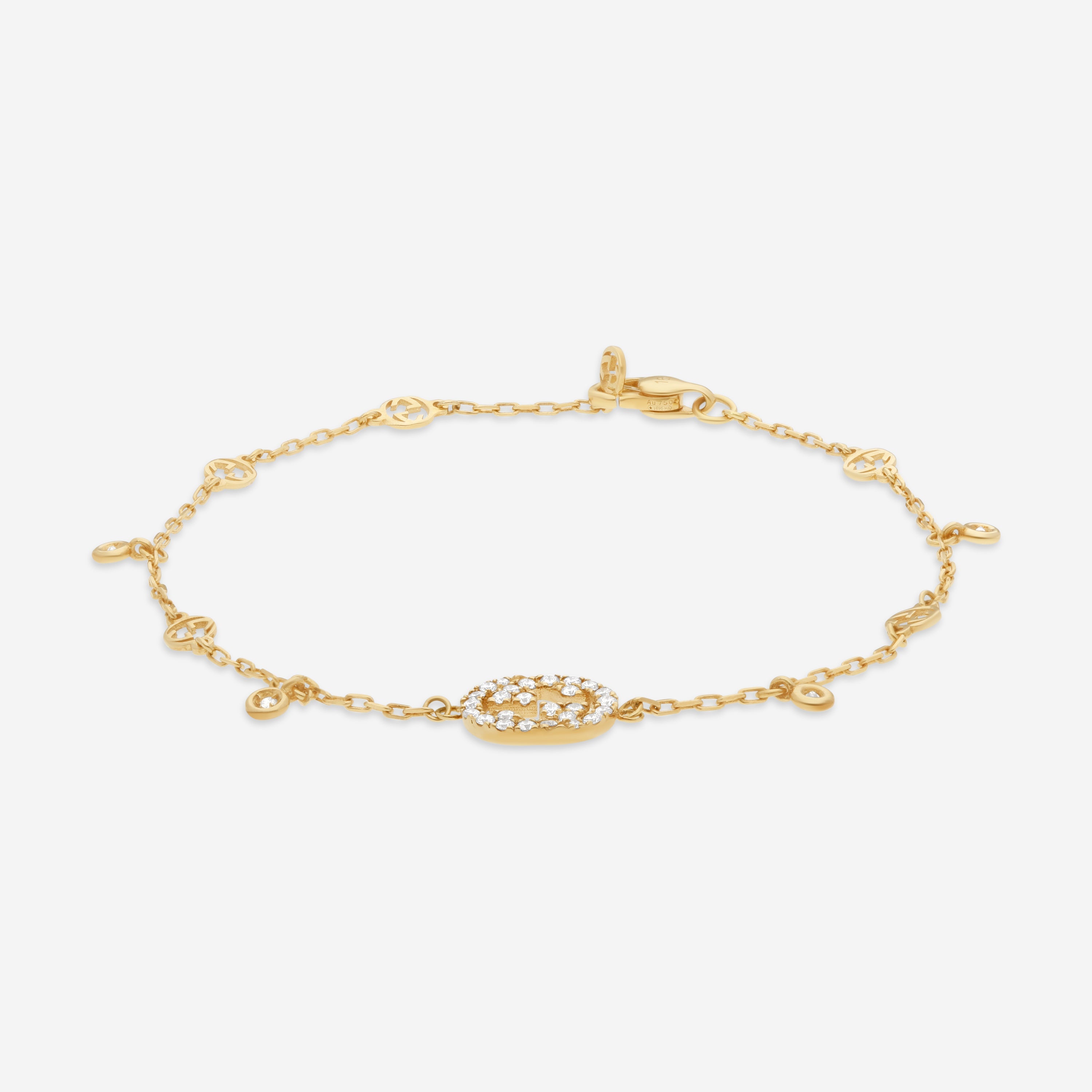 GUCCI 18kt Yellow Gold and Diamond Bracelet YBA729403002016 MSRP $2,650 - THE SOLIST