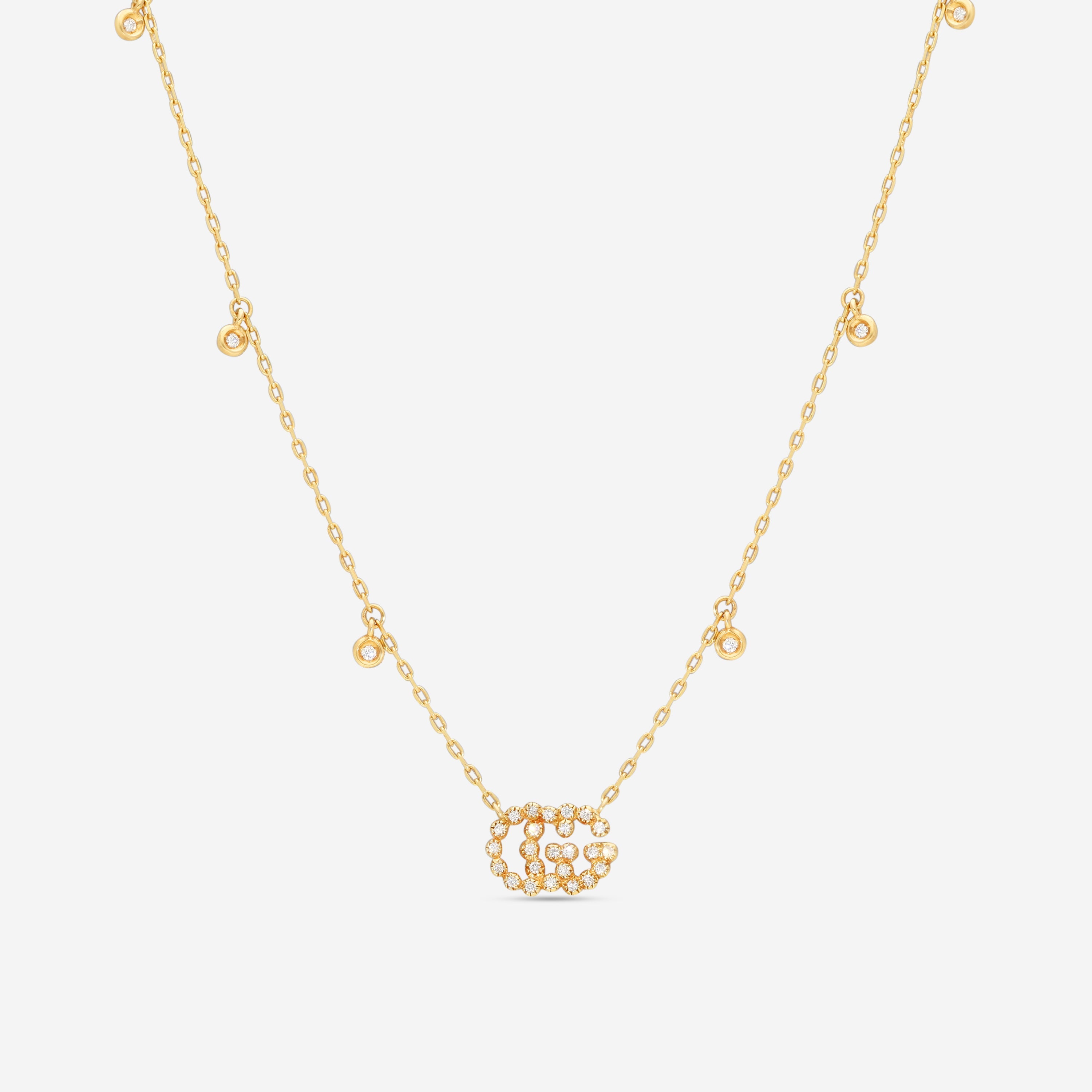 GUCCI GG Running 18kt Yellow Gold and Diamond Necklace YBB48162400100U MSRP $3,100 - THE SOLIST