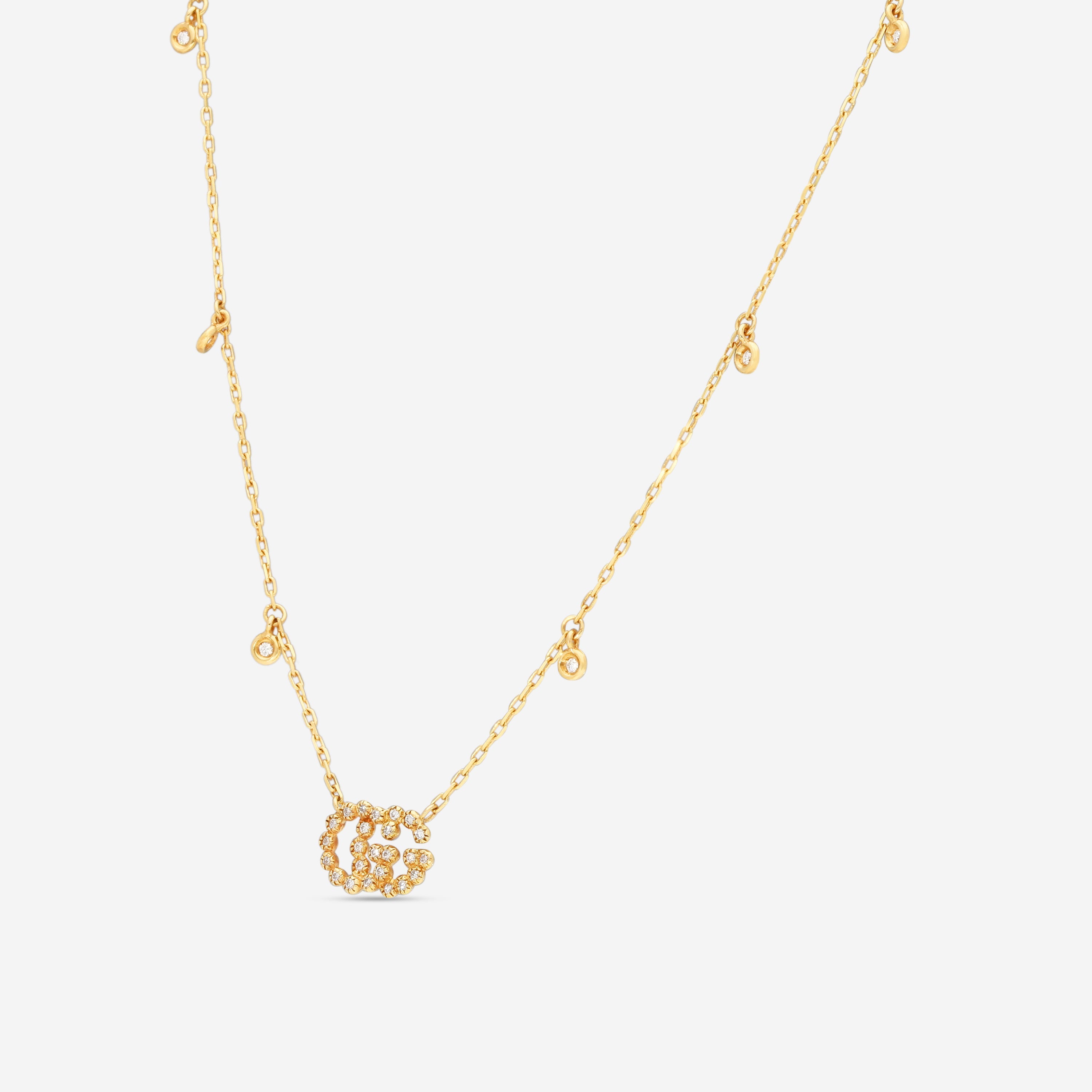 GUCCI GG Running 18kt Yellow Gold and Diamond Necklace YBB48162400100U MSRP $3,100 - THE SOLIST