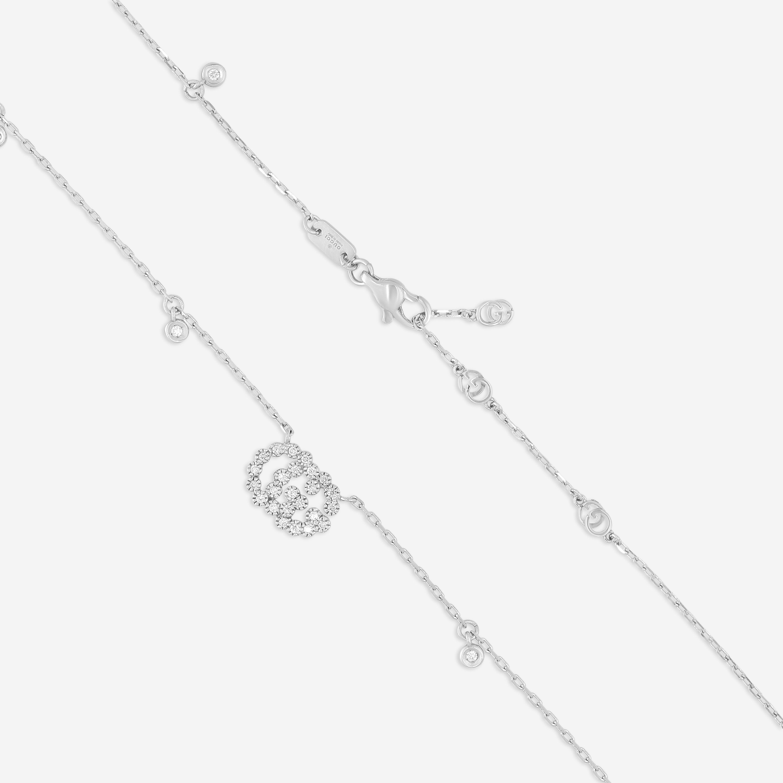 Gucci GG Running 18K White Gold and Diamond Necklace YBB48162400200U MSRP $3,200 - THE SOLIST