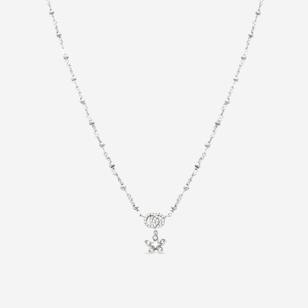 GUCCI Flora 18kt White Gold and Diamond Necklace YBB58184200100U MSRP $3,150 - THE SOLIST
