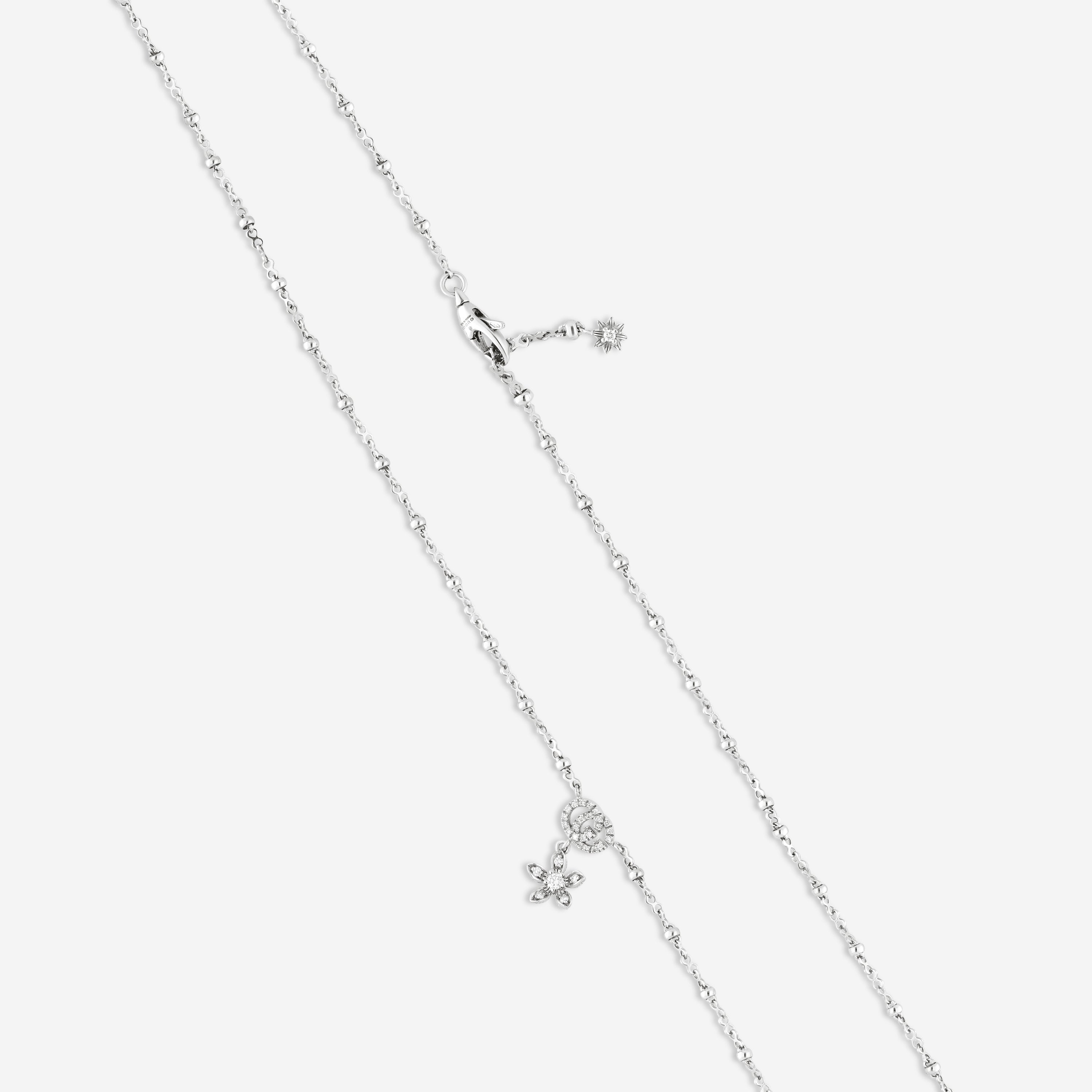 GUCCI Flora 18kt White Gold and Diamond Necklace YBB58184200100U MSRP $3,150 - THE SOLIST
