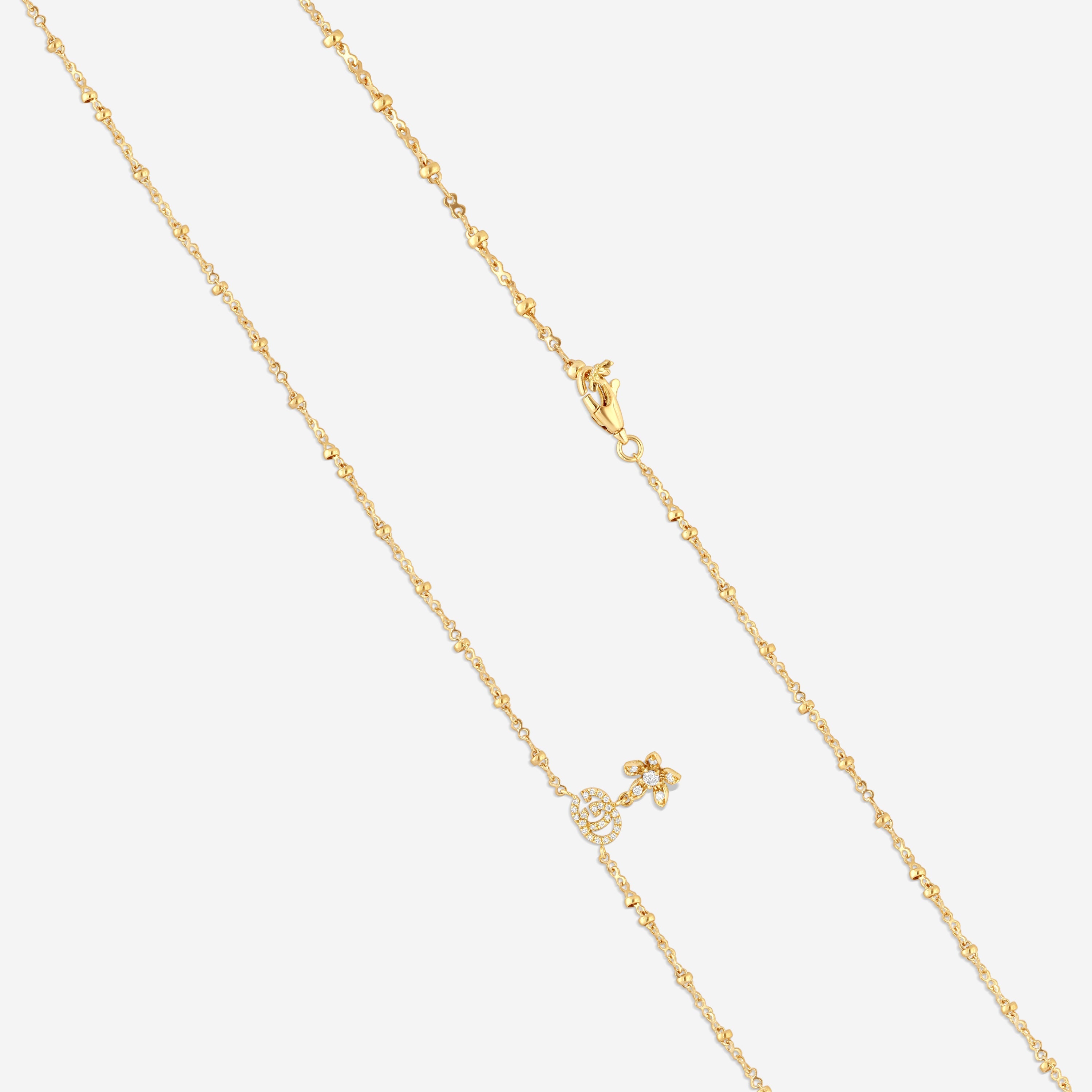 GUCCI Flora Double G Detail 18kt Yellow Gold and Diamond Necklace YBB58184200200U MSRP $2,980 - THE SOLIST