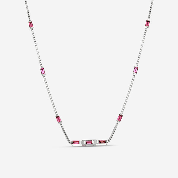 Gucci Link to Love 18K White Gold & Rubellite Pendant Necklace YBB70239400100U MSRP $4,300 - THE SOLIST