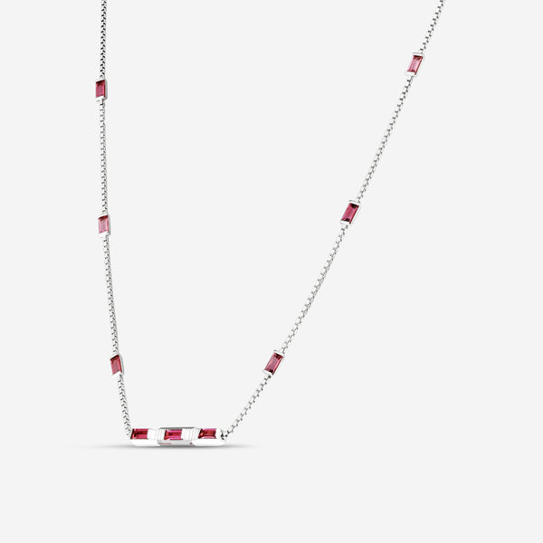 Gucci Link to Love 18K White Gold & Rubellite Pendant Necklace YBB70239400100U MSRP $4,300 - THE SOLIST