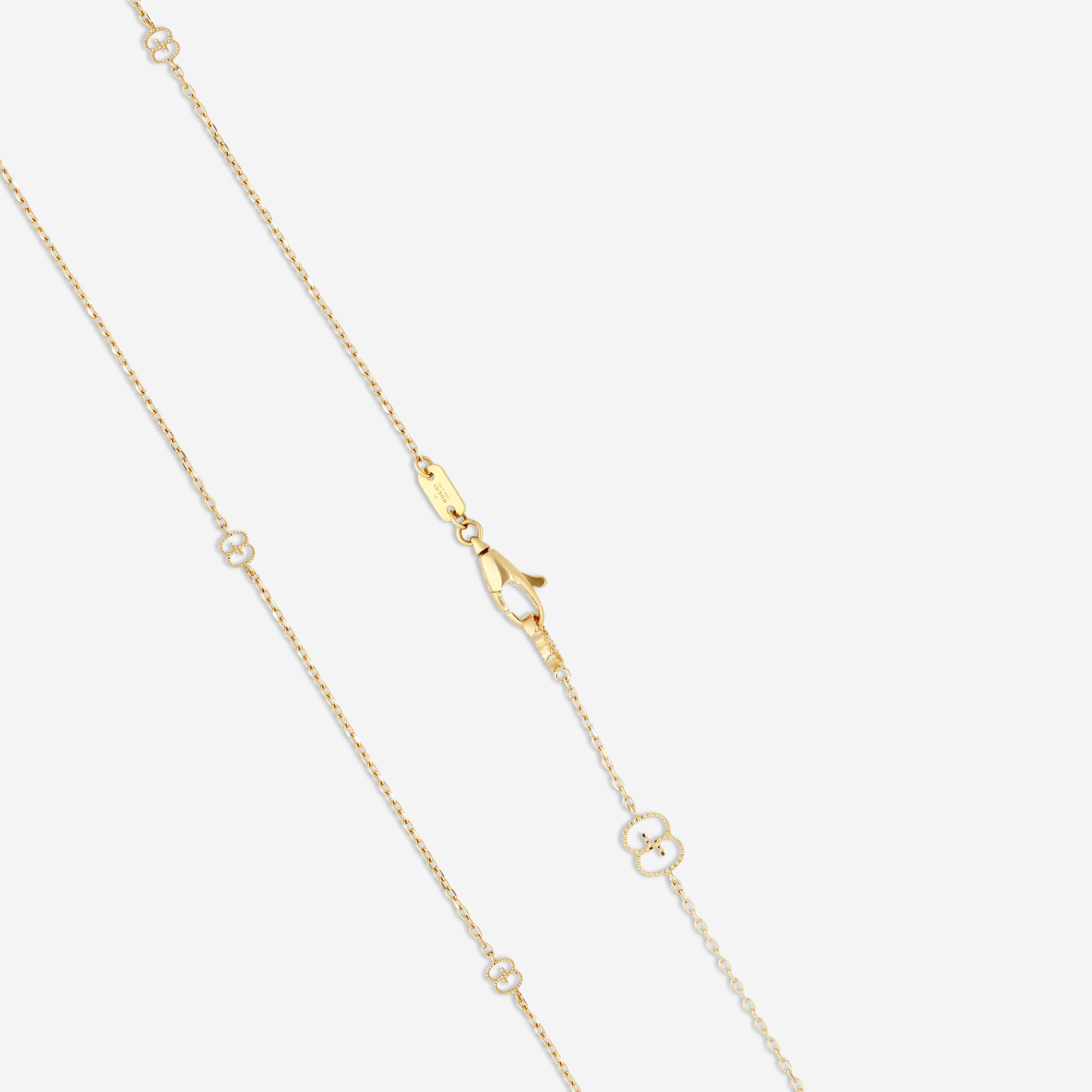 Gucci 18K Yellow Gold Round Pendant and Star Cut Out Necklace YBB72936300100U MSRP $2,450 - THE SOLIST